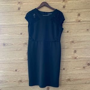 SUZY SHIER BLACK LACE DETAIL CUTOUT DRESS